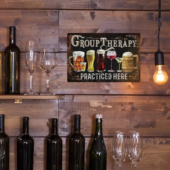 Funny Beer Group Therapy NoveltySign Aluminum 8 x 12" Tin Metal Sign - Picture 3 of 6